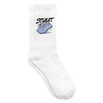 Blaues Sneaker-Design im Skizzenstil - Tennissocken - Weiß - Rechts