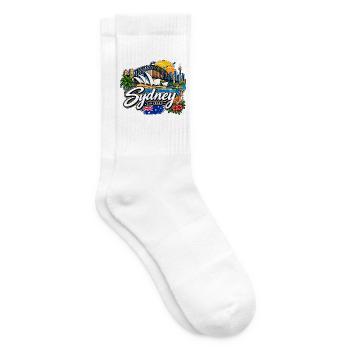 Sydney – Harbour, Skyline & Australia - Tennissocken - Weiß - Rechts