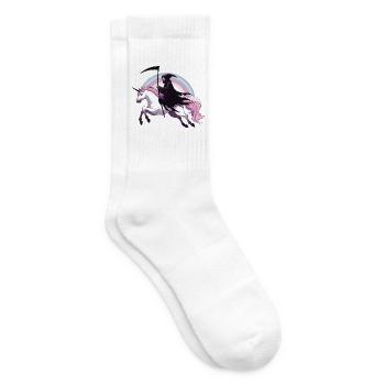 Sensenmann auf Einhorn - Tennissocken - Weiß - Rechts