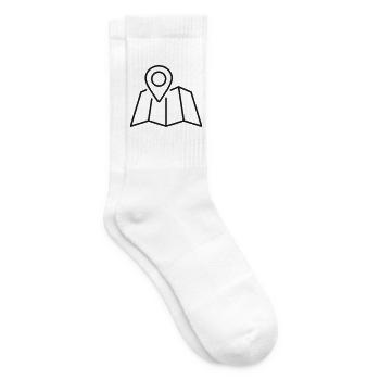 Kartenort, Pinline-Symbol - Tennissocken - Weiß - Rechts