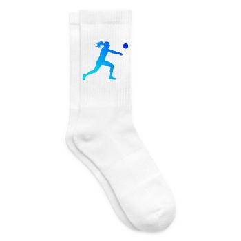 Geschenkidee für eine Ballsportlerin mit Faustball - Tennissocken - Weiß - Rechts