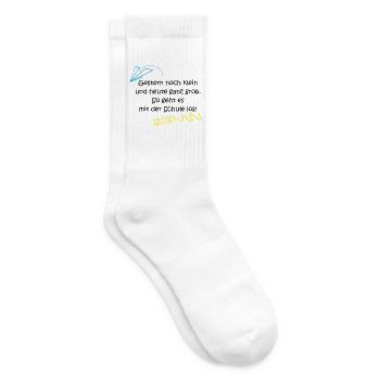 "Gestern klein, heute ganz groß..." - Tennissocken - Weiß - Rechts