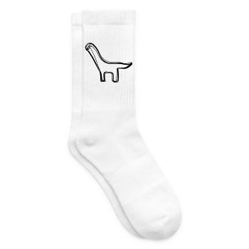 Dino handgezeichnet - Tennissocken - Weiß - Rechts