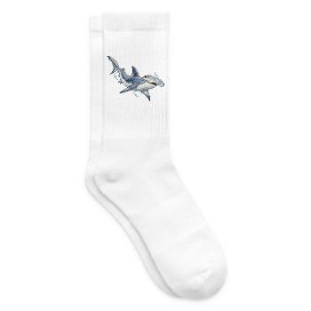 Tiefsee Hai Illustration - Tennissocken - Weiß - Rechts