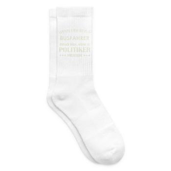 Beruf Busfahrer vs Politiker Karikatur - Tennissocken - Weiß - Rechts