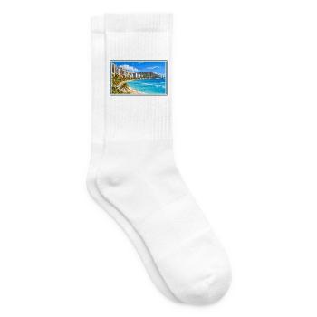 Vereinigte Staaten Honolulu Vintage Reisemarke - Tennissocken - Weiß - Rechts
