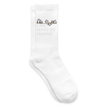 Pinguine Spruch Penguin Lover Tierhumor Cartoon - Tennissocken - Weiß - Rechts