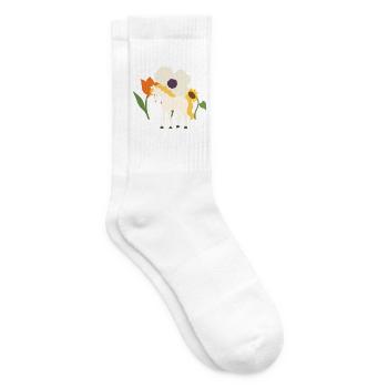 Einhorn Blumen Kinder märchenhaft Sonnenblume - Tennissocken - Weiß - Rechts