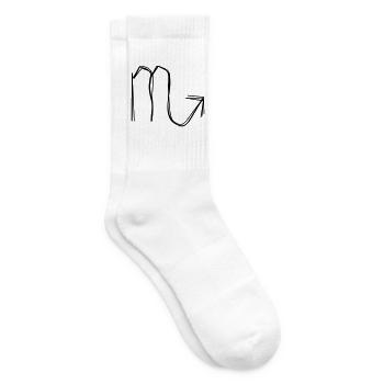 Sternzeichen Skorpion handgezeichnet - Tennissocken - Weiß - Rechts