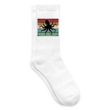 Vintage Oktopus - Tennissocken - Weiß - Rechts