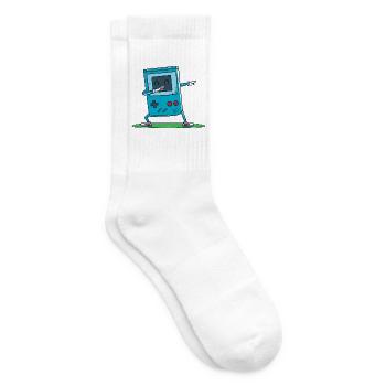 Blauer Gamecontroller - Tennissocken - Weiß - Rechts