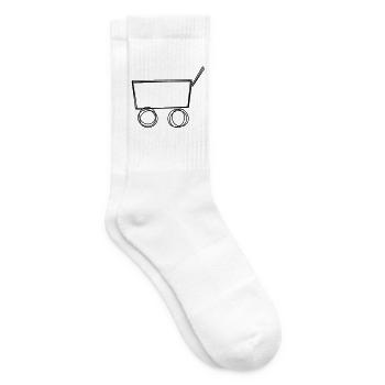Bollerwagen handgezeichnet - Tennissocken - Weiß - Rechts