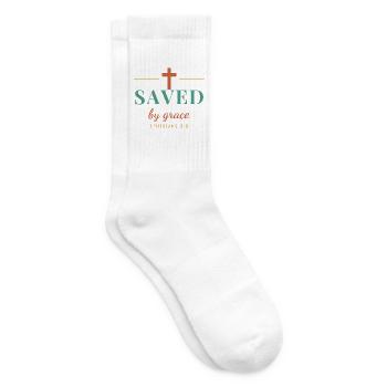 Saved By Grace – Ephesians 2:8 Christian - Tennissocken - Weiß - Rechts