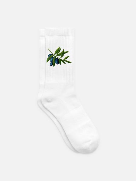 Oliven - Tennissocken - Weiß