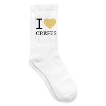 I LOVE CREPES Pfannkuchen - Tennissocken - Weiß - Rechts