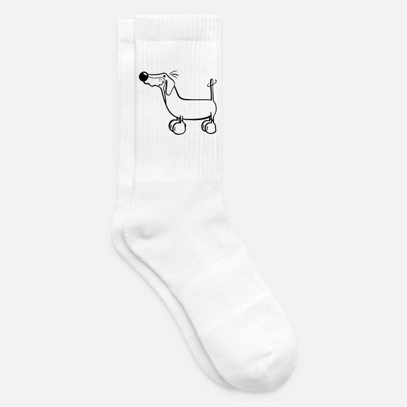 Funny Dachshund - Tennis socks - white