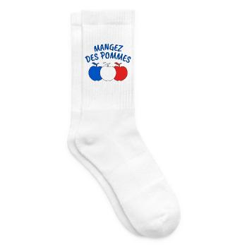 pomme, mangez des pommes - Chaussettes de tennis - blanc - Droite