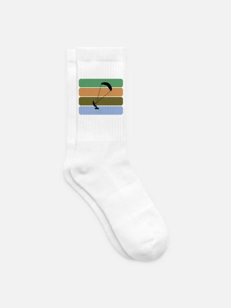 Kitesurfing - Kitesurfer with four color design - Tennis socks - white