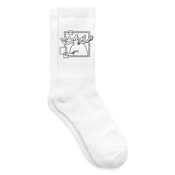 Orignal en forme géométrique - Conception d’art au trait - Chaussettes de tennis - blanc - Droite