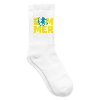 Sommer Oktopus Tischenfisch Urlaub Ferien Meer - Tennissocken - Weiß - Rechts
