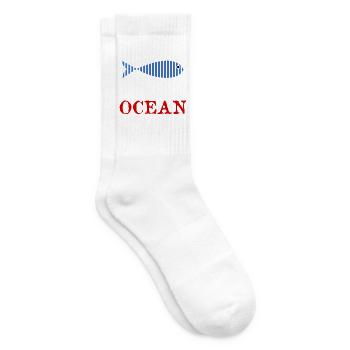 FISH. APRIL FOOL. HOLIDAY. SUMMER. HUMOR - Tennis socks - white - Right