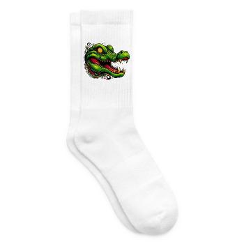 Alligator-Krokodil - Tennissocken - Weiß - Rechts