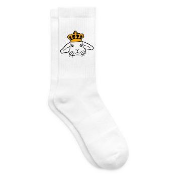 Royal Bunny Crown King Queen Prince Princess - Tennis socks - white - Right