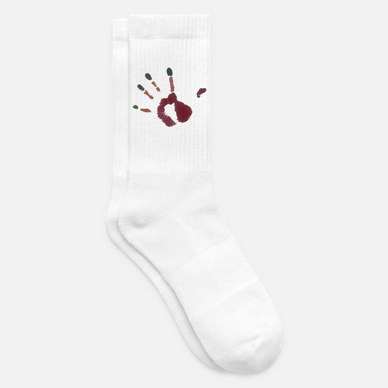 Illustration d’empreinte de main - Chaussettes de tennis - blanc
