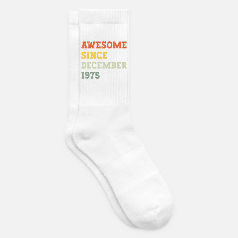1975 Dezember Geburtstagsgeschenk - Tennissocken - Weiß