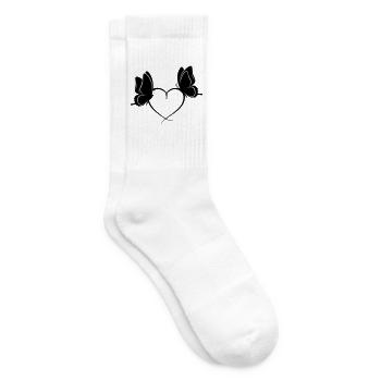 Cœur des papillons – Design amour & liberté - Chaussettes de tennis - blanc - Droite