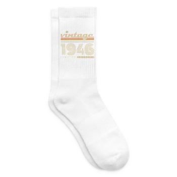 Vintage 1946 Jahrgang Retro Geburtstagsgeschenk - Tennissocken - Weiß - Rechts