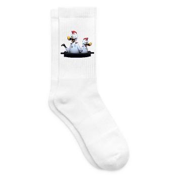 Seagull duo on jetty - Tennis socks - white - Right