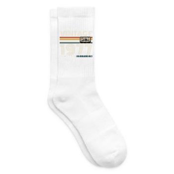 1977 Vintage Vintage Retro Birthday Gift - Tennis socks - white - Right