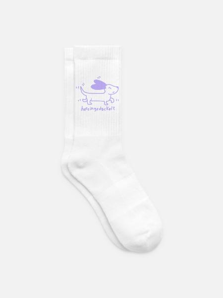 Dackel – Hereingedackt - Tennissocken - Weiß