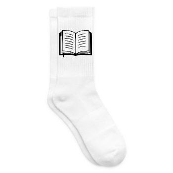 Buch Bücher lesen Geschenk - Tennissocken - Weiß - Rechts