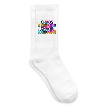 Chaos Coordinator Regenbogen Farbenspruch - Tennissocken - Weiß - Rechts