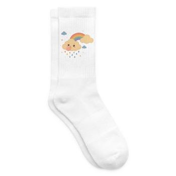 Süße Wolke mit Regenbogen und Kaugummi  - Tennissocken - Weiß - Rechts