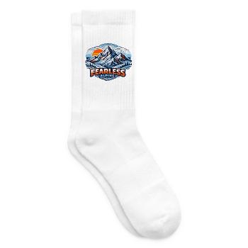 Furchtlos Alpenpanorama - Tennissocken - Weiß - Rechts