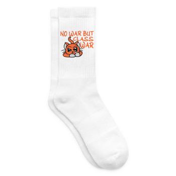 No war but class war Klassenkrieg Katze Logo Text - Tennissocken - Weiß - Rechts