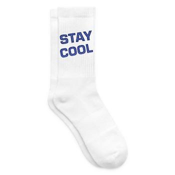 Bleib cool 3D-Retro-Text - Tennissocken - Weiß - Rechts