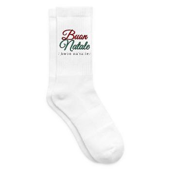 Buon Natale Frohe Weihnachten auf Italienisch - Tennissocken - Weiß - Rechts