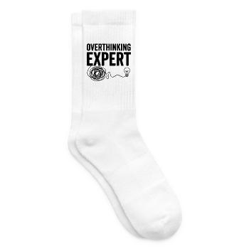 Overthinking Expert Spruch  - Tennissocken - Weiß - Rechts