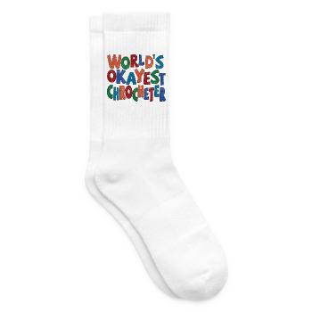 Worlds okayest Crocheter - Tennissocken - Weiß - Rechts