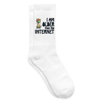 I am older than the Internet - Hippie Dino - Tennissocken - Weiß - Rechts