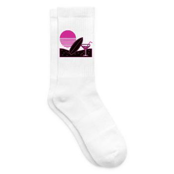 Surfbrett Cocktail Strand Logo - Tennissocken - Weiß - Rechts