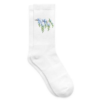 Weidenzweig in Schnee-Aquarell Winterbotanik - Tennissocken - Weiß - Rechts