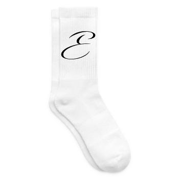 Name mit E Initiale für Emma Emilia Elias Emil - Tennissocken - Weiß - Rechts