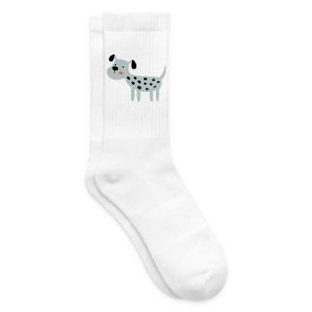 hellblauer Hund - Tennissocken - Weiß - Rechts
