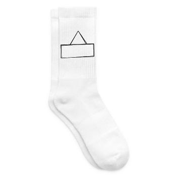 Holzschild handgezeichnet - Tennissocken - Weiß - Rechts
