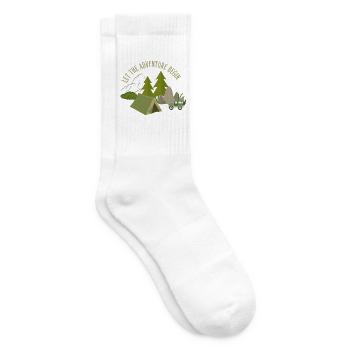 Lasst das Abenteuer beginnen – Camping - Tennissocken - Weiß - Rechts